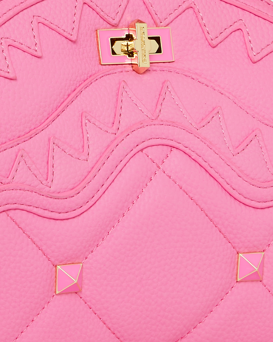 PRETTY PINK QUILTED SHARK HANDBAG