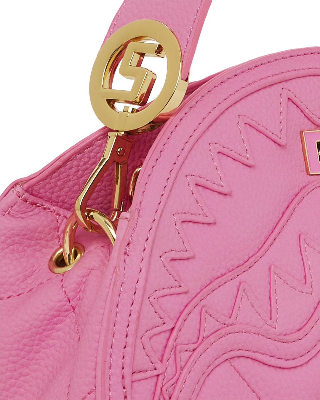 PRETTY PINK QUILTED SHARK HANDBAG