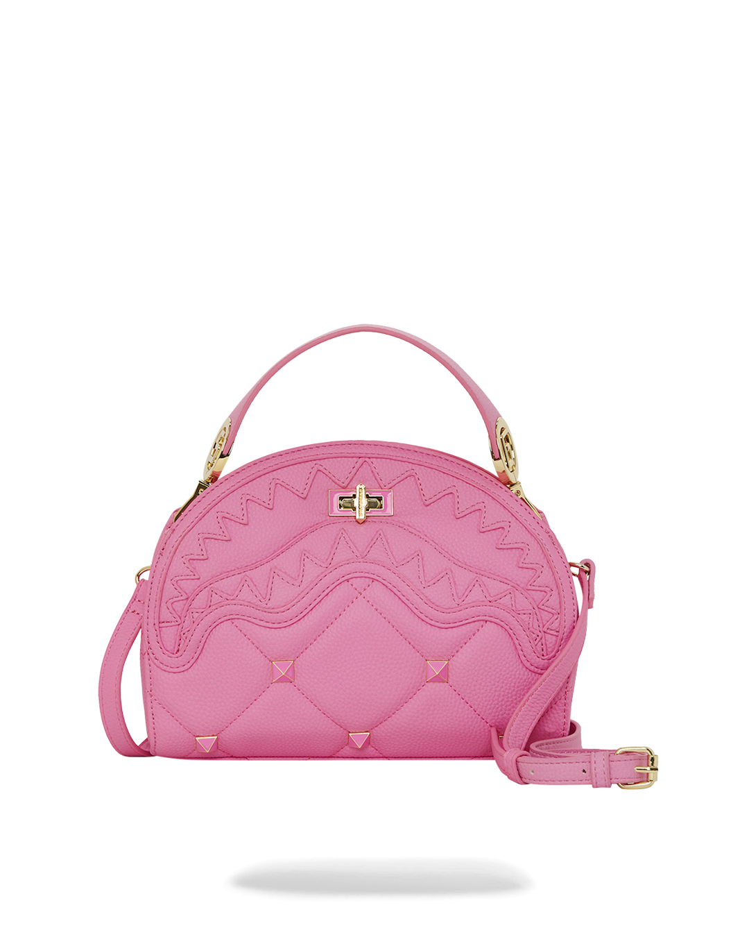 PRETTY PINK QUILTED SHARK HANDBAG