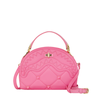 PRETTY PINK QUILTED SHARK HANDBAG