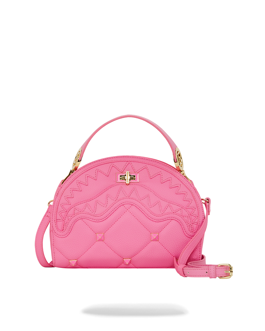 PRETTY PINK QUILTED SHARK HANDBAG