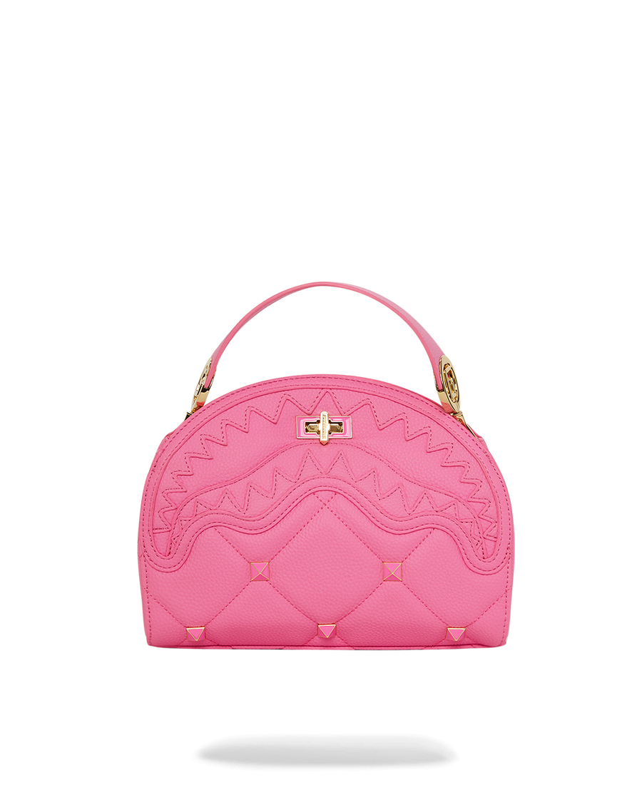 PRETTY PINK QUILTED SHARK HANDBAG