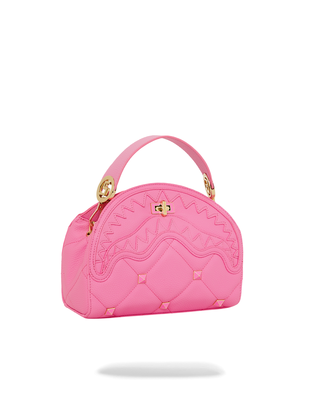 PRETTY PINK QUILTED SHARK HANDBAG