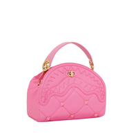 PRETTY PINK QUILTED SHARK HANDBAG