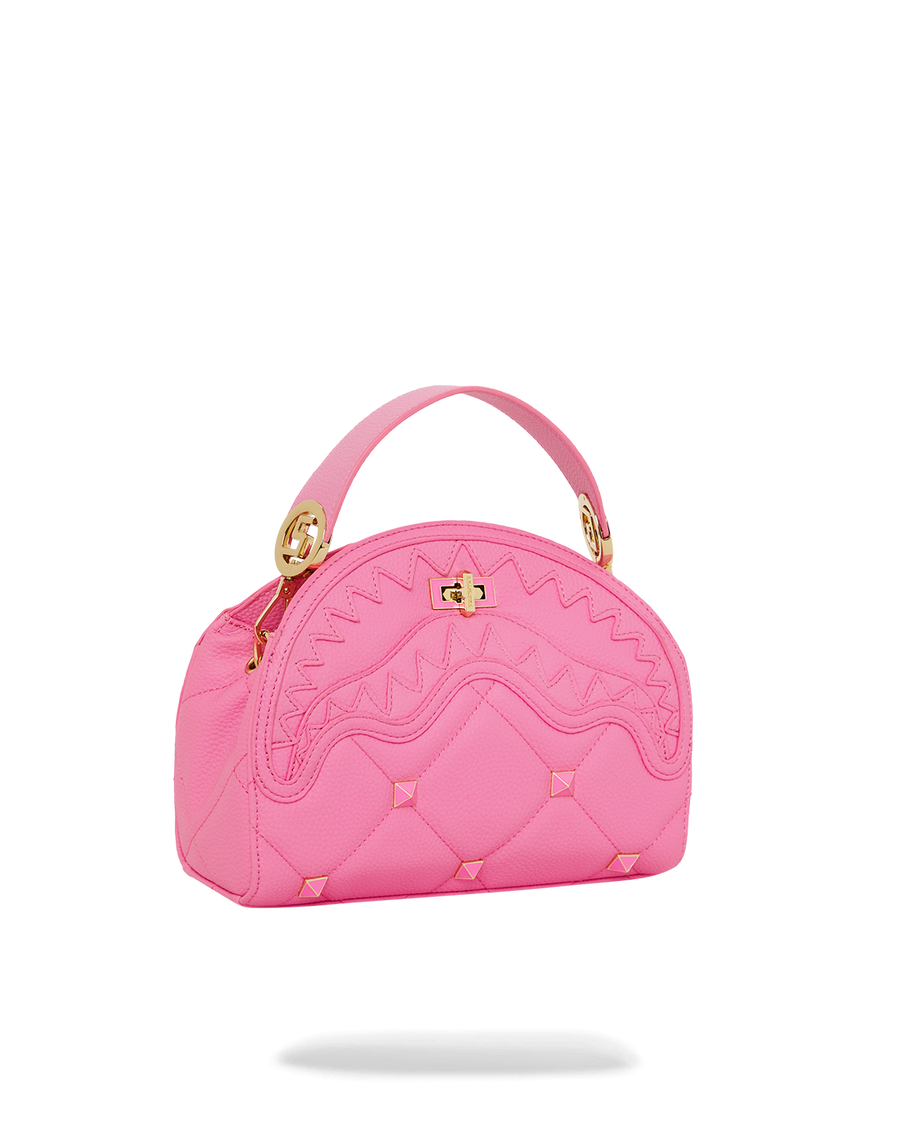 PRETTY PINK QUILTED SHARK HANDBAG