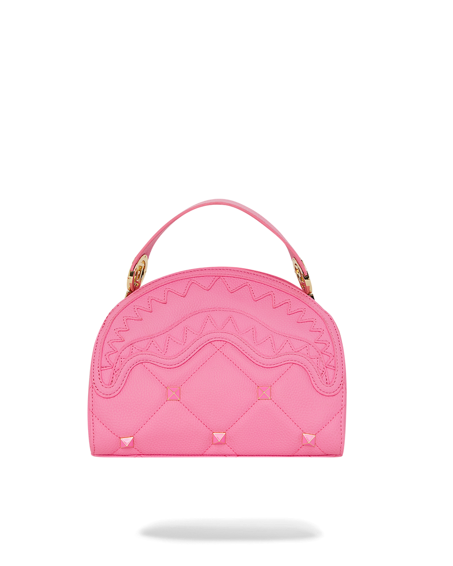 PRETTY PINK QUILTED SHARK HANDBAG