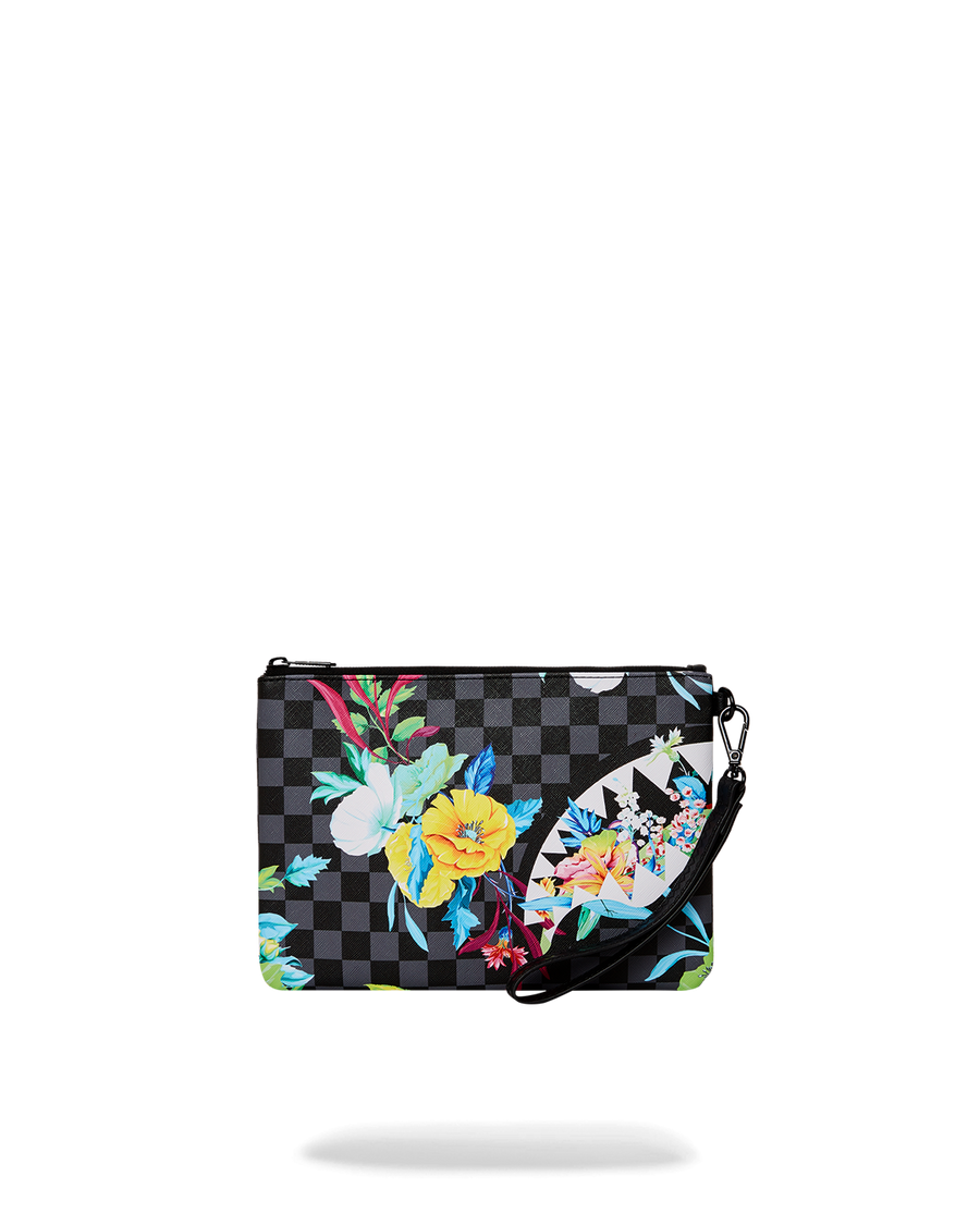 SHARKS IN PARIS NEON CHECK CROSSOVER CLUTCH