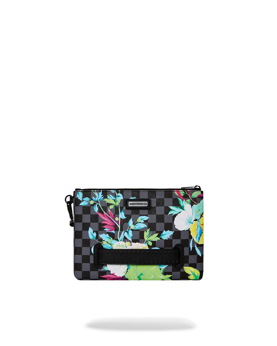 SHARKS IN PARIS NEON CHECK CROSSOVER CLUTCH