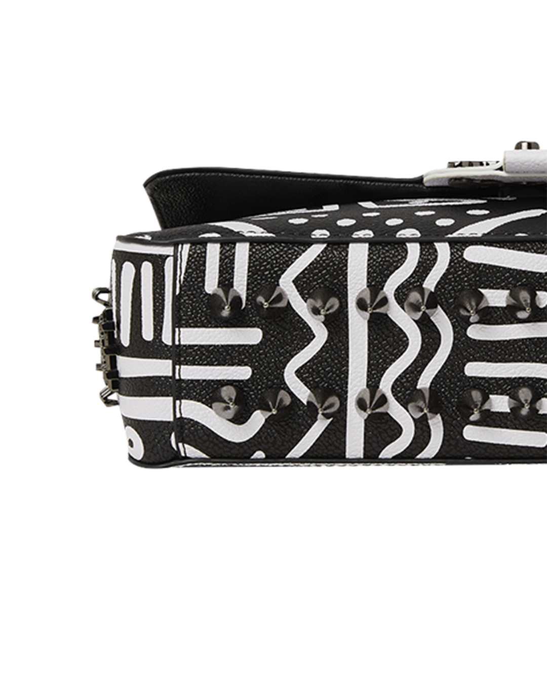 Ai TRIBAL B&W TURN-LOCK HANDBAG