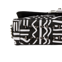 Ai TRIBAL B&W TURN-LOCK HANDBAG