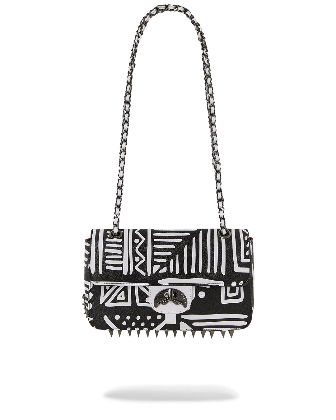 Ai TRIBAL B&W TURN-LOCK HANDBAG