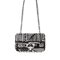 Ai TRIBAL B&W TURN-LOCK HANDBAG