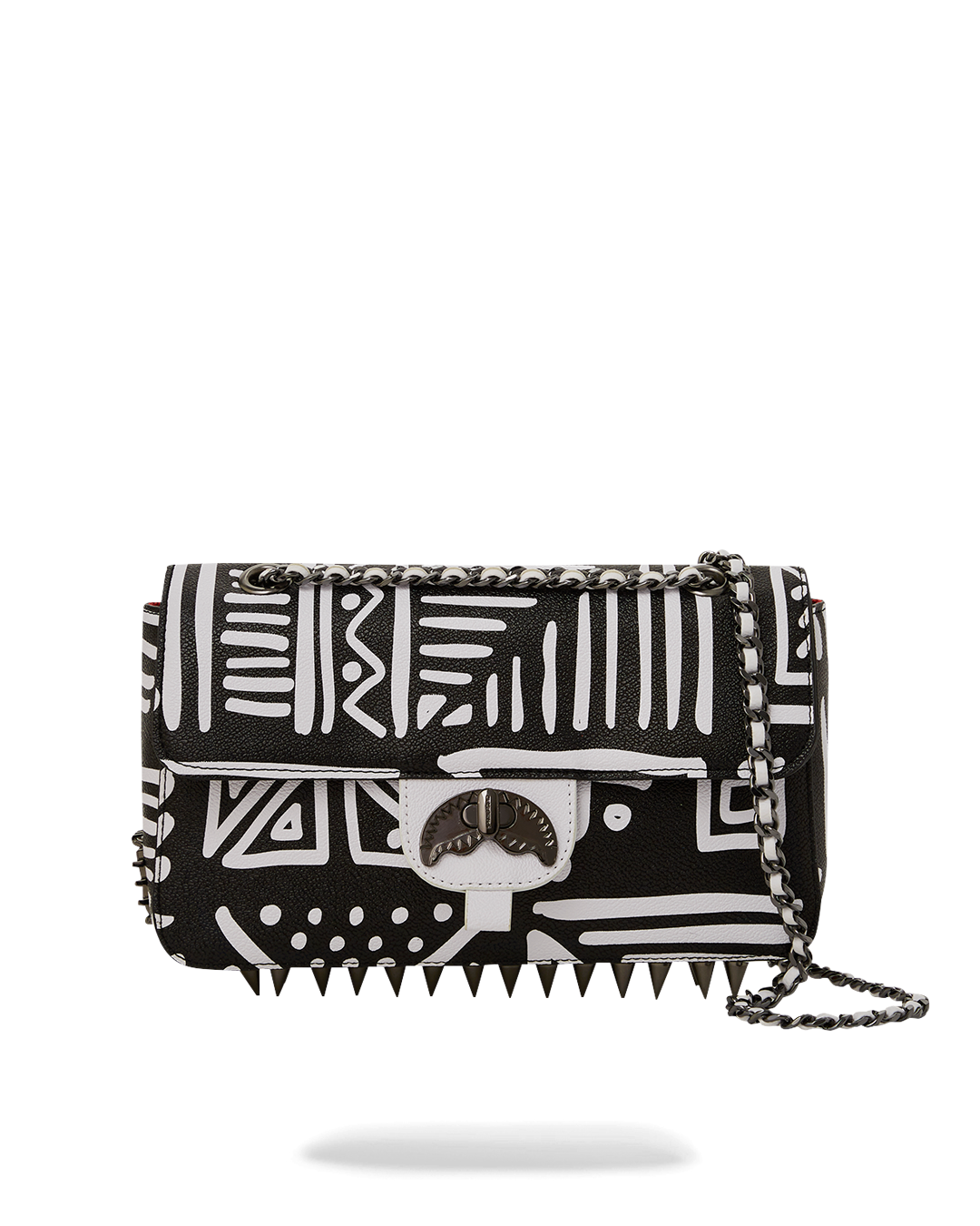 Ai TRIBAL B&W TURN-LOCK HANDBAG