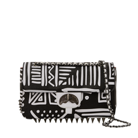 Ai TRIBAL B&W TURN-LOCK HANDBAG