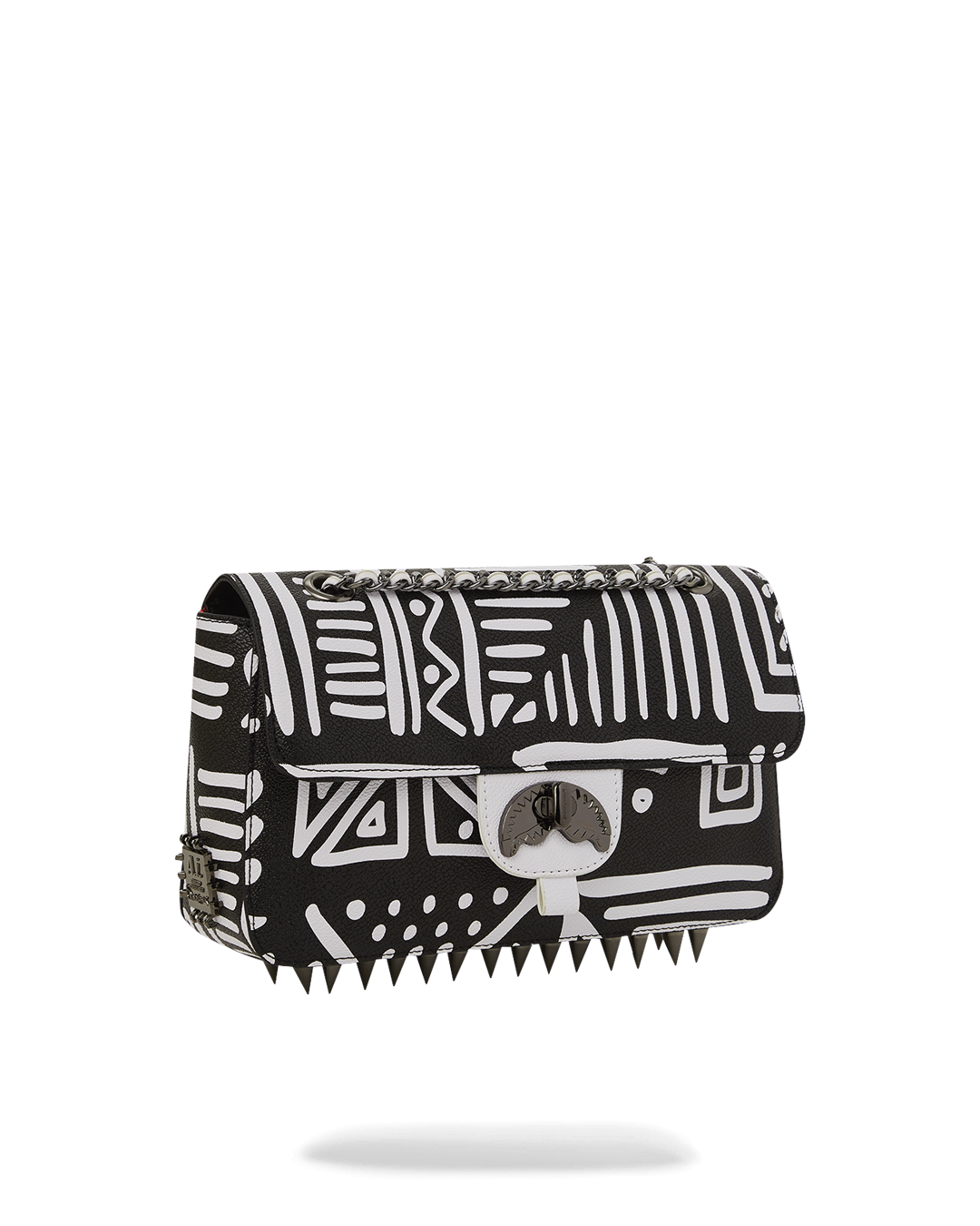 Ai TRIBAL B&W TURN-LOCK HANDBAG