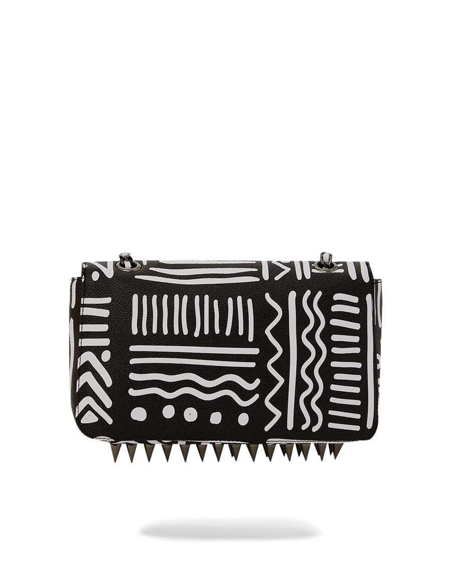 Ai TRIBAL B&W TURN-LOCK HANDBAG