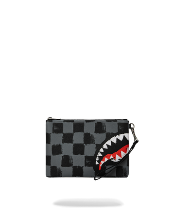 SHARKS IN PARIS PAINT GREY CROSSOVER CLUTCH