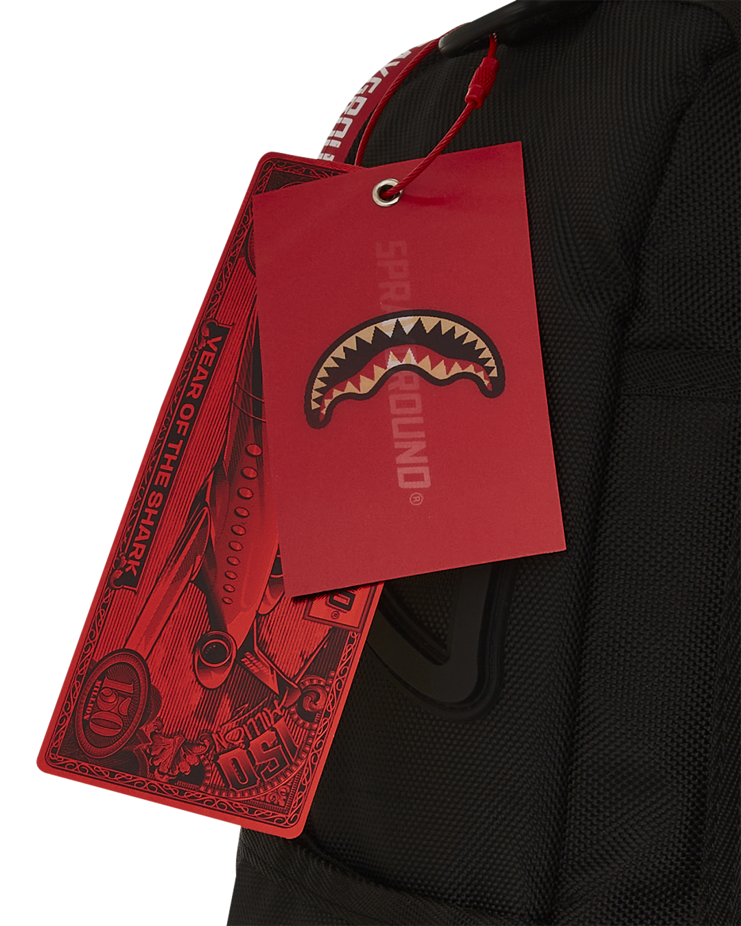 PRINTED RED ZIPPER SHARK DLXR BACKPACK