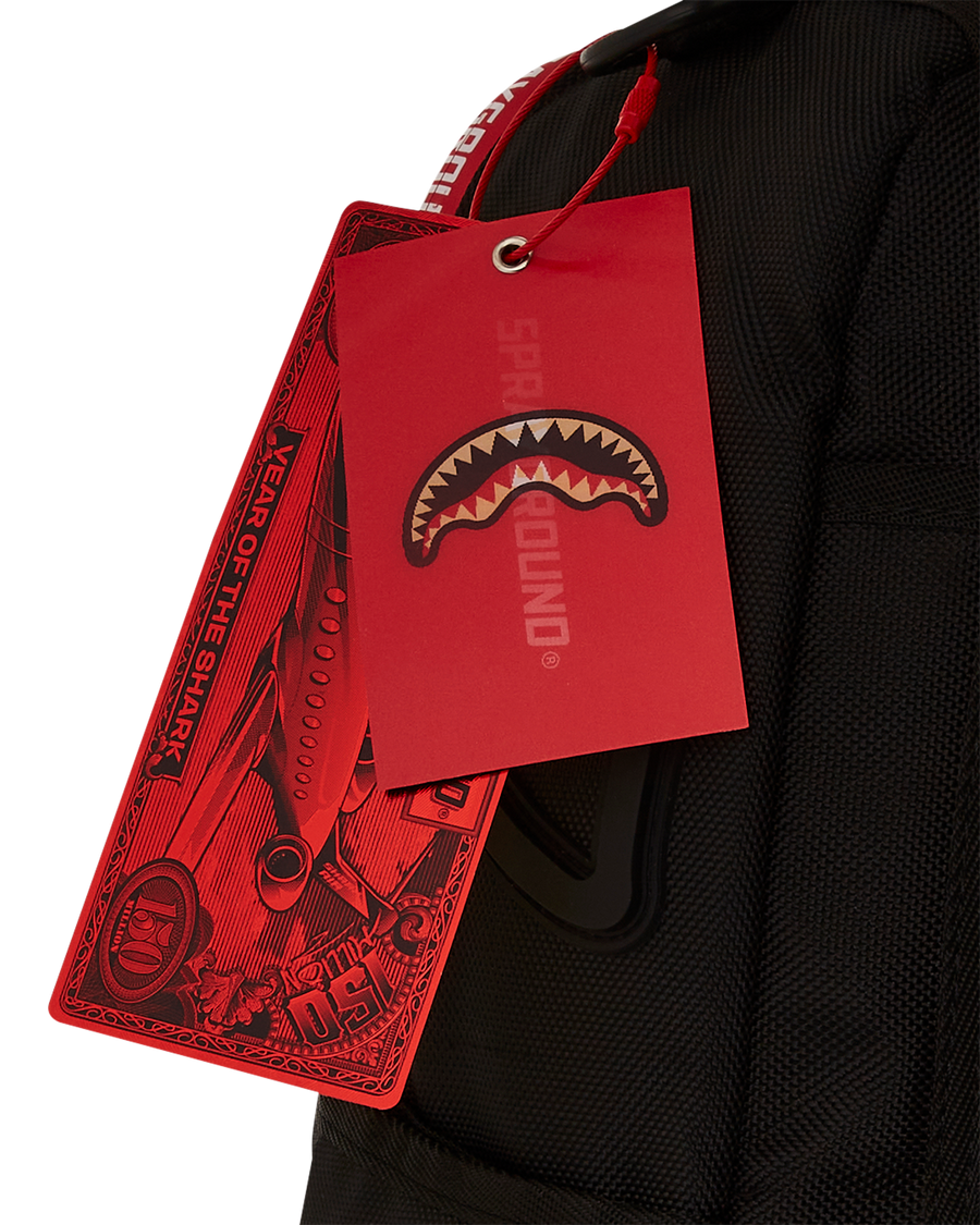 PRINTED RED ZIPPER SHARK DLXR BACKPACK