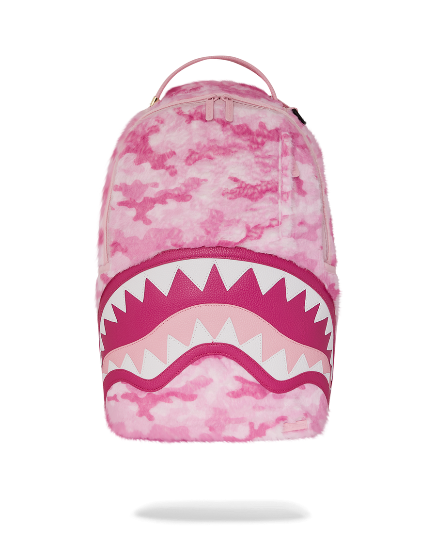 PINK CAMO FAUX FUR DLXSF BACKPACK