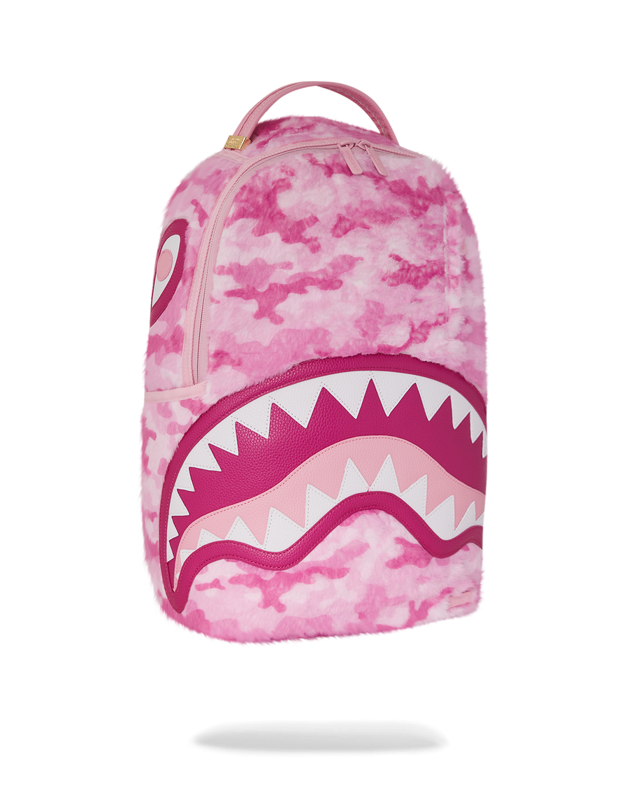 PINK CAMO FAUX FUR DLXSF BACKPACK