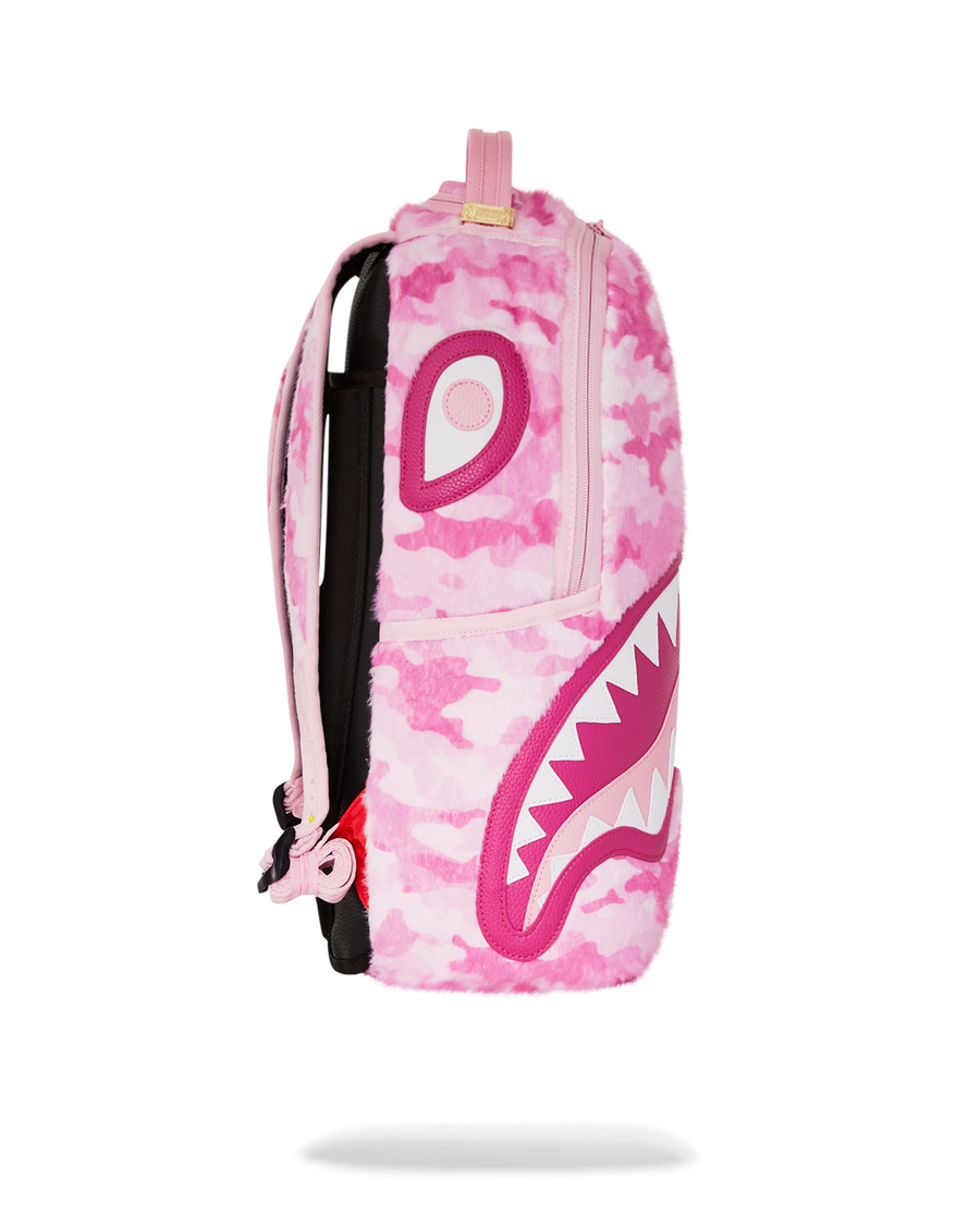 PINK CAMO FAUX FUR DLXSF BACKPACK