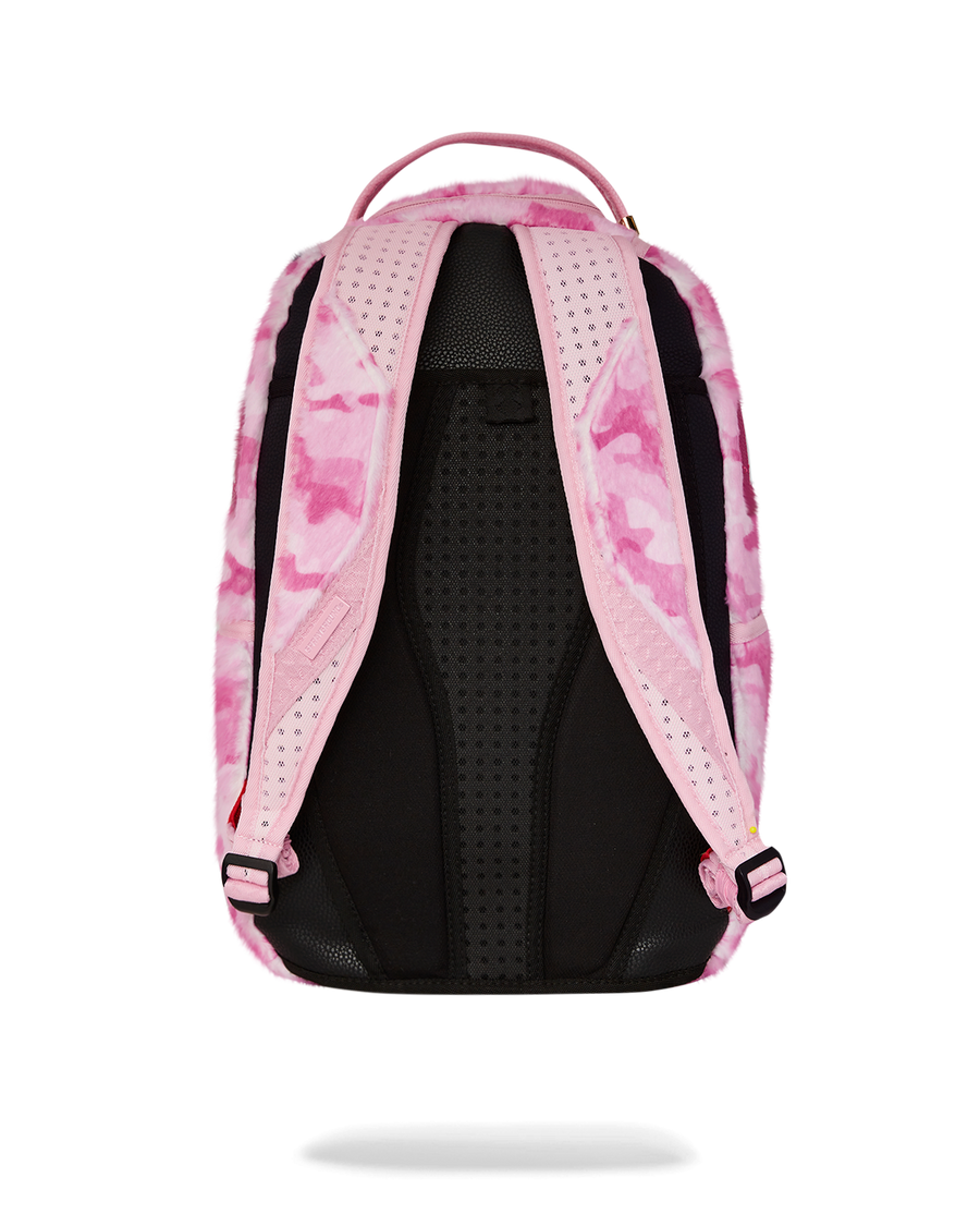 PINK CAMO FAUX FUR DLXSF BACKPACK