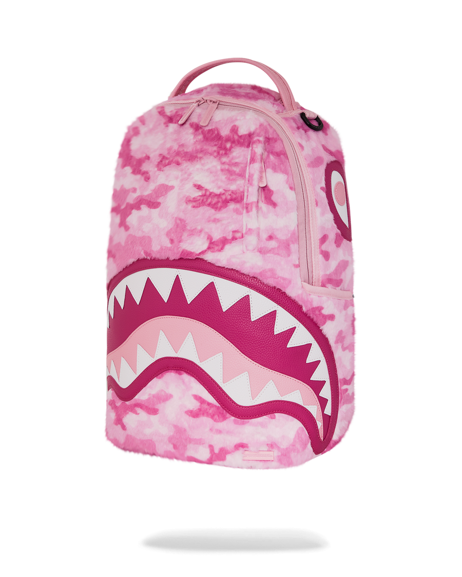 PINK CAMO FAUX FUR DLXSF BACKPACK