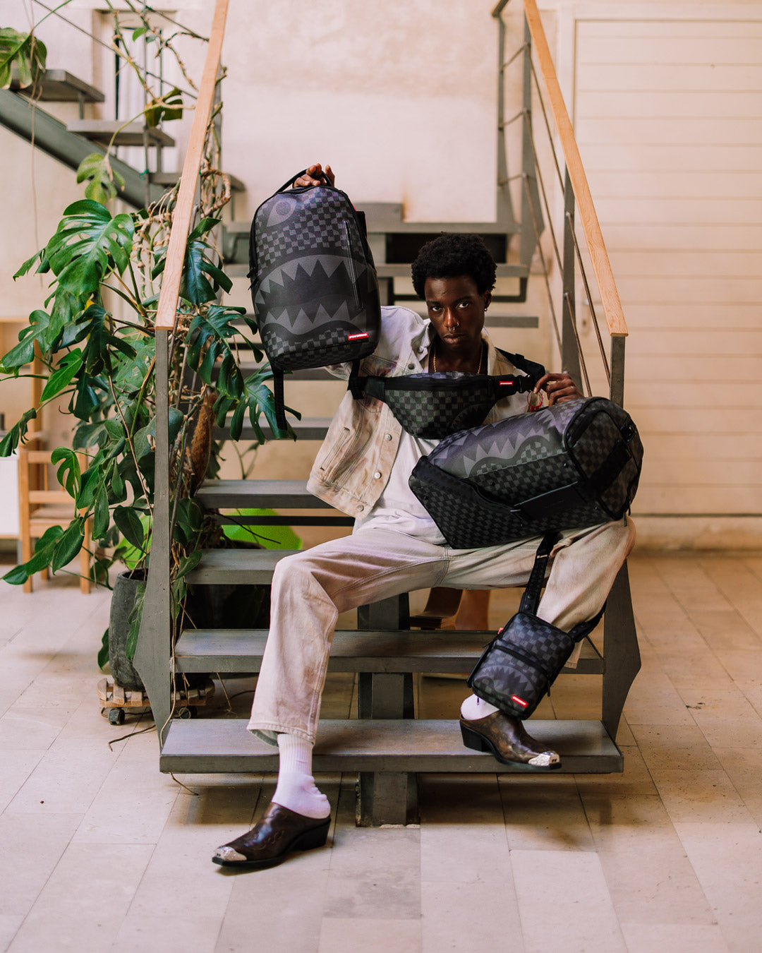 HANGOVER GREY DRIP CHECK DLXSV BACKPACK