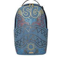 METALLIC PRINTED DENIM SHARK DLXSV BACKPACK