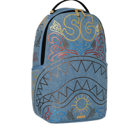 METALLIC PRINTED DENIM SHARK DLXSV BACKPACK