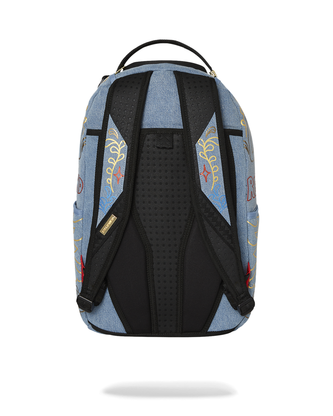 METALLIC PRINTED DENIM SHARK DLXSV BACKPACK