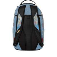 METALLIC PRINTED DENIM SHARK DLXSV BACKPACK