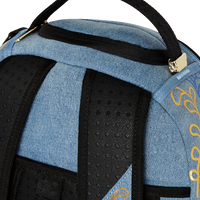 METALLIC PRINTED DENIM SHARK DLXSV BACKPACK