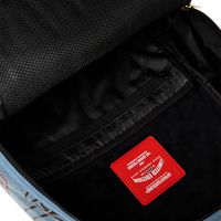 METALLIC PRINTED DENIM SHARK DLXSV BACKPACK