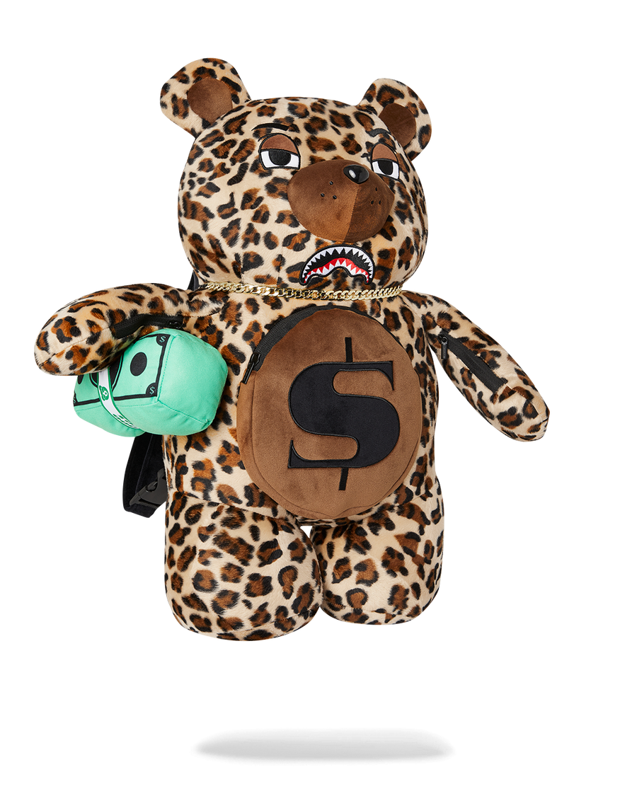 LEOPARD MONEYBEAR TEDDY BEAR BACKPACK