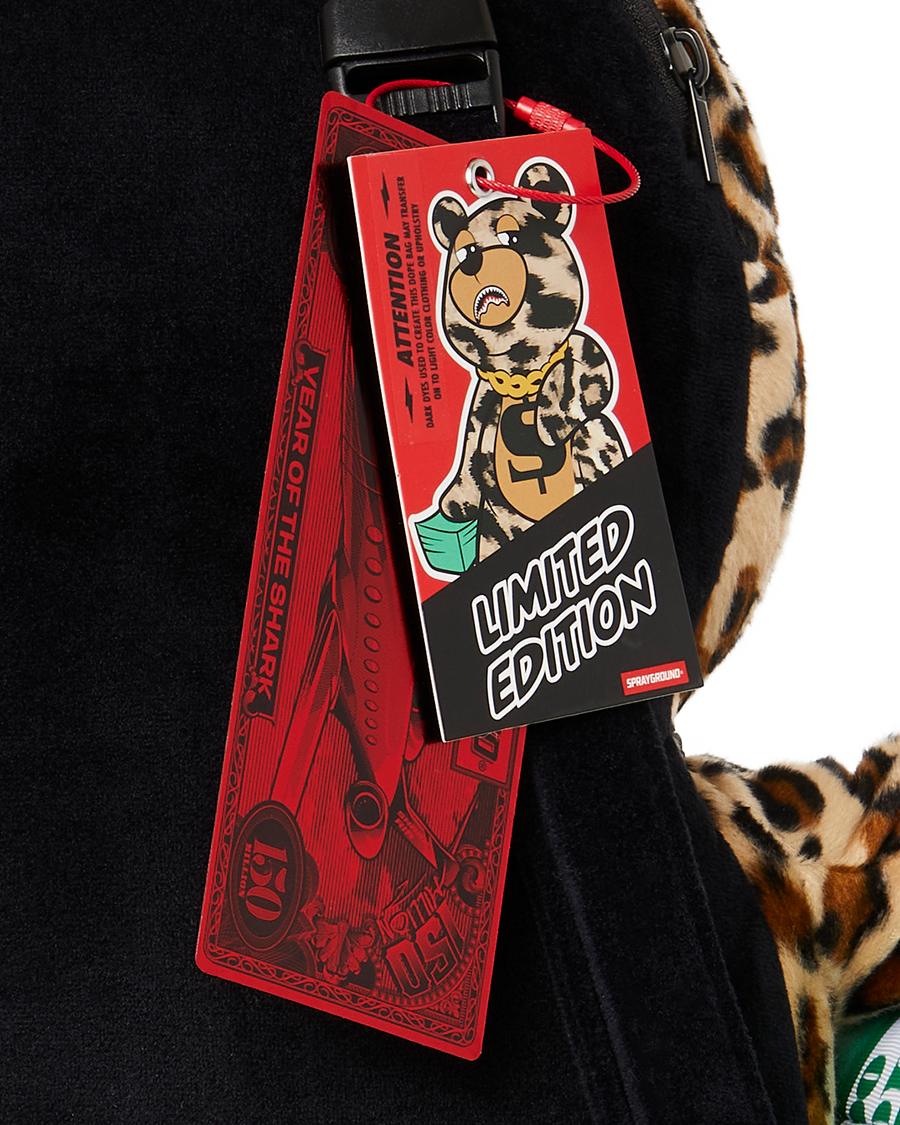 LEOPARD MONEYBEAR TEDDY BEAR BACKPACK