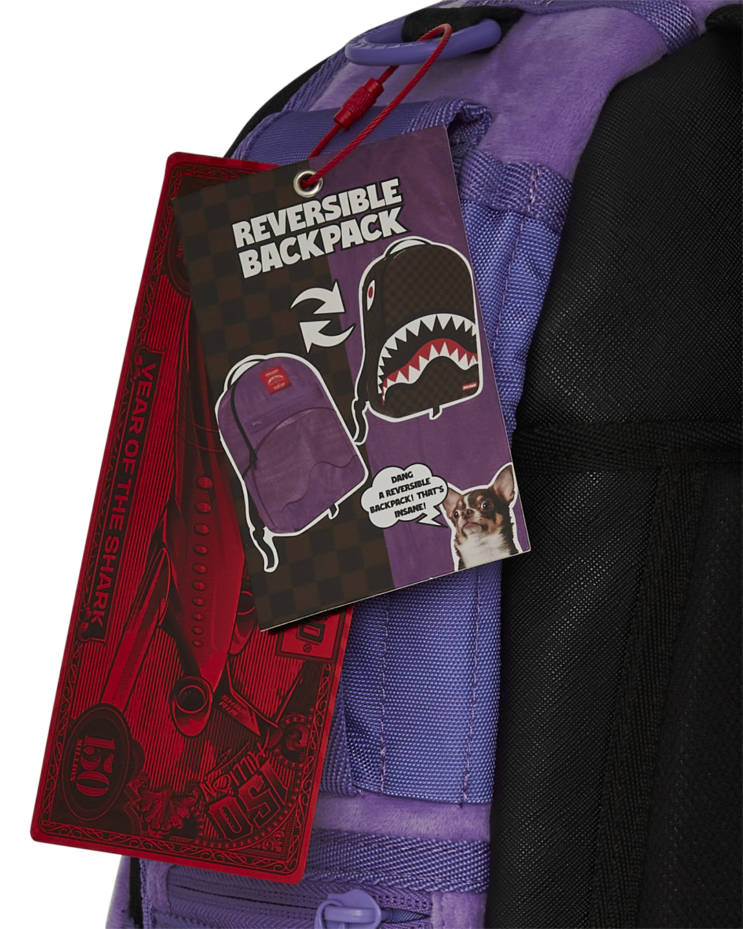 NOOO WAY!!! A REVERSIBLE BACKPACK - PURPLE VELOUR TO OG SHARKS IN PARIS BACKPACK