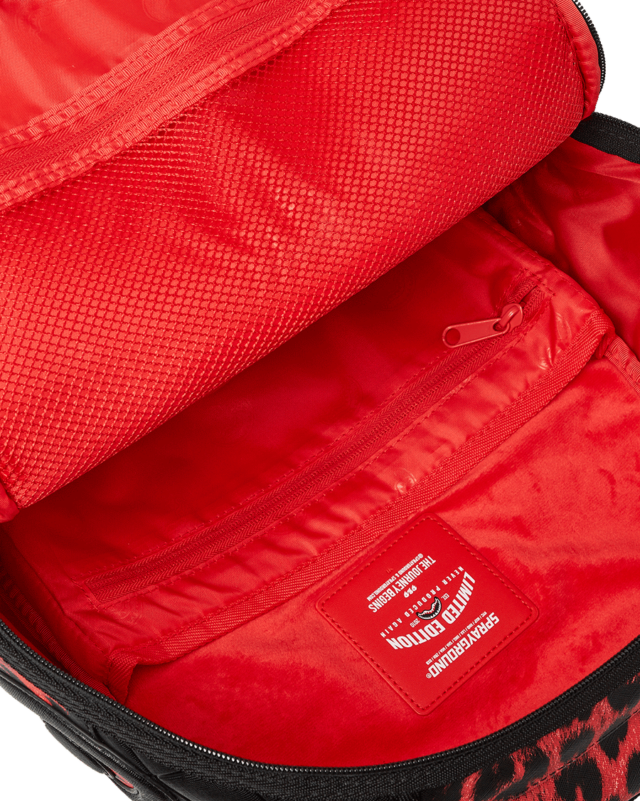 RED LEOPARD PUFFER DLX BACKPACK