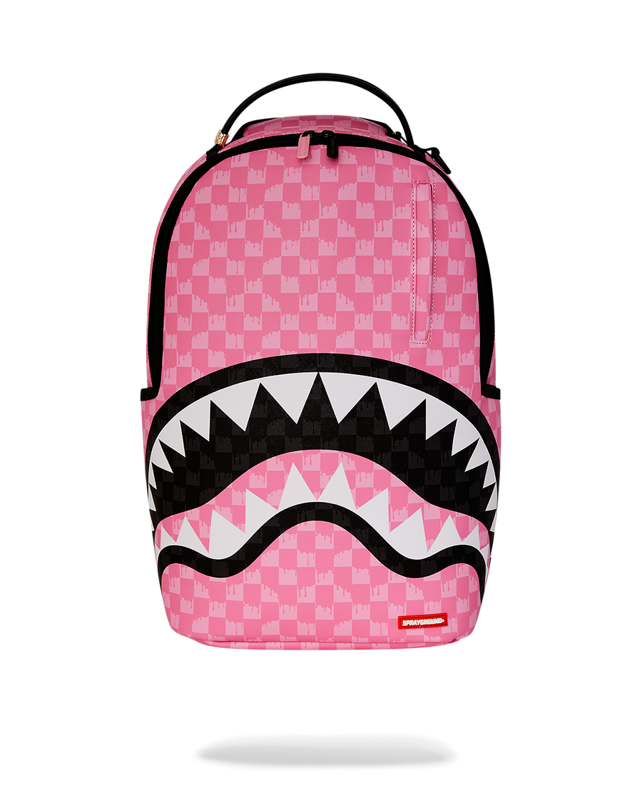 PINK AND BLACK DRIP CHECK DLXSV BACKPACK