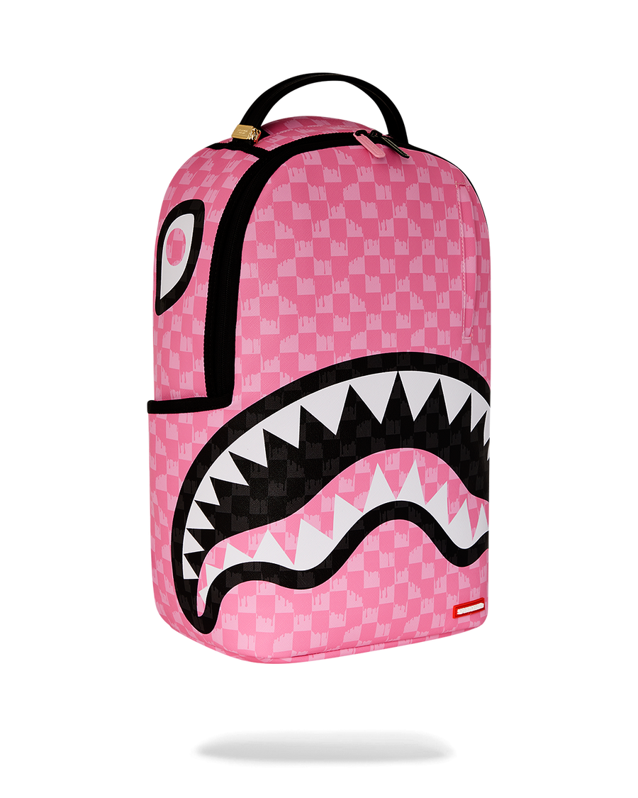 PINK AND BLACK DRIP CHECK DLXSV BACKPACK