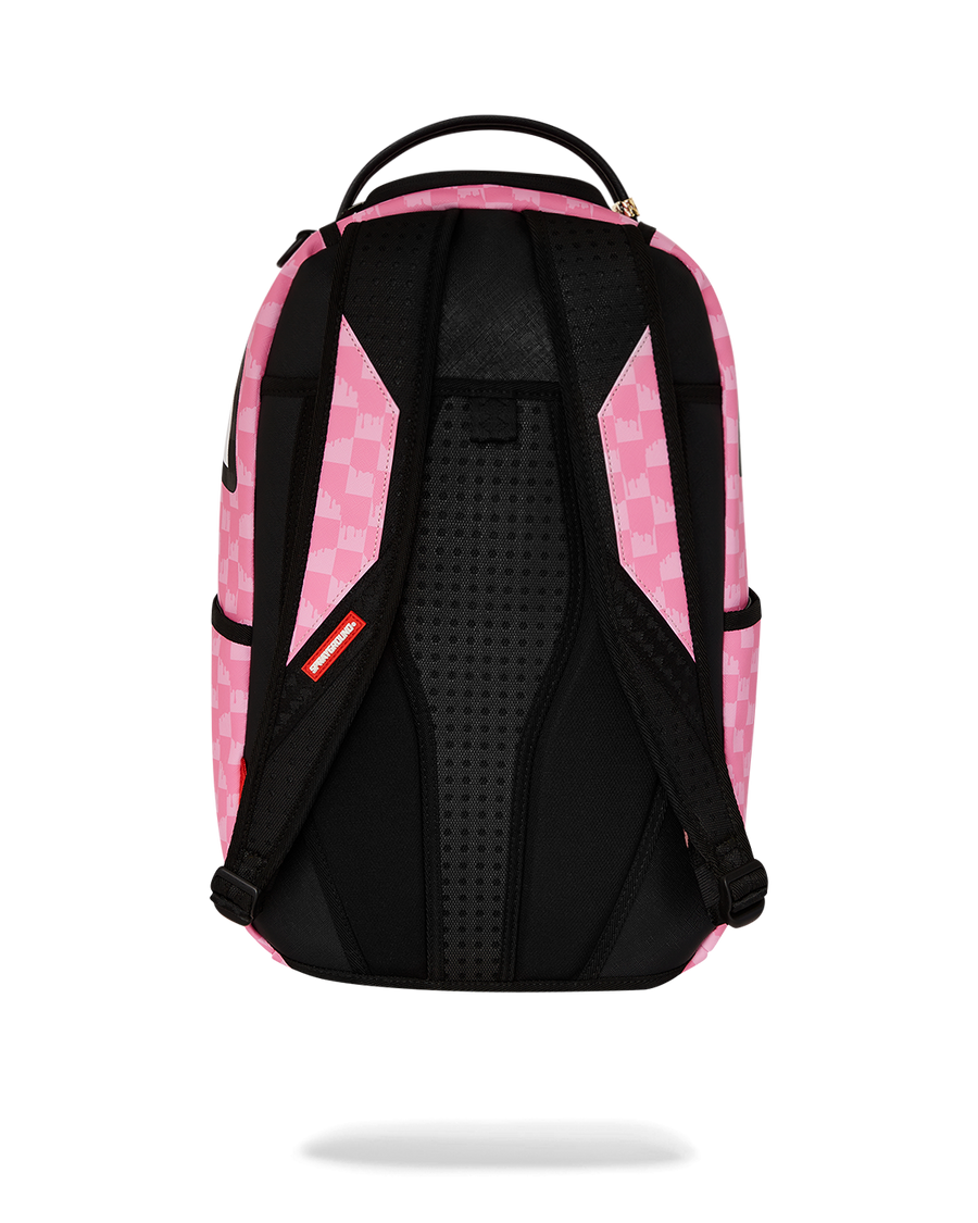 PINK AND BLACK DRIP CHECK DLXSV BACKPACK