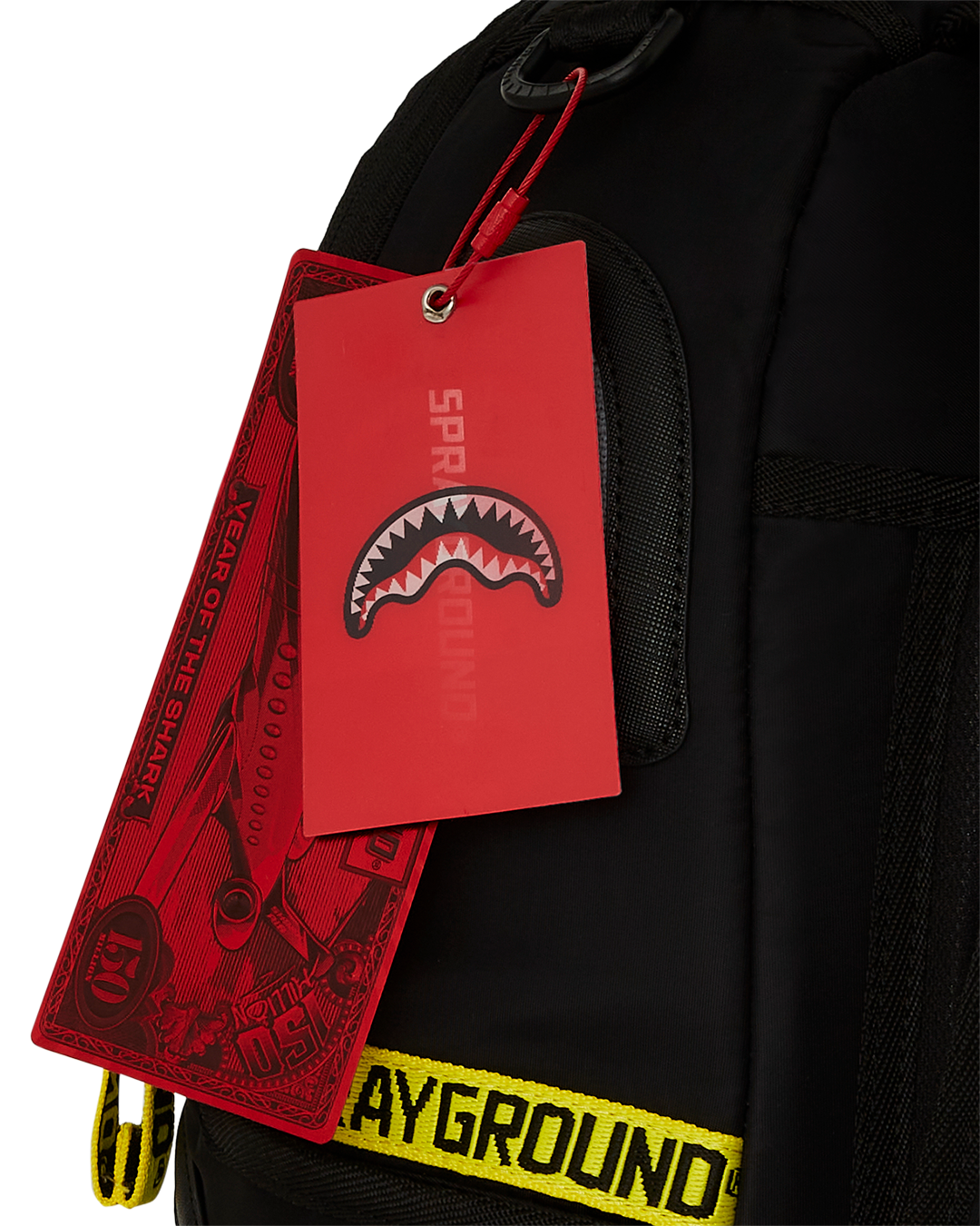 SHARK CENTRAL YELLOW TAPE DLX SATIN BACKPACK