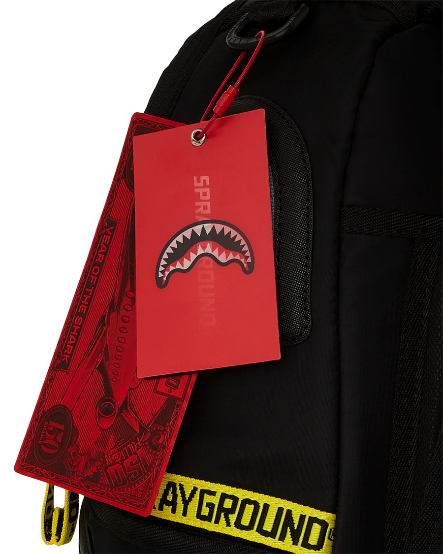 SHARK CENTRAL YELLOW TAPE DLX SATIN BACKPACK