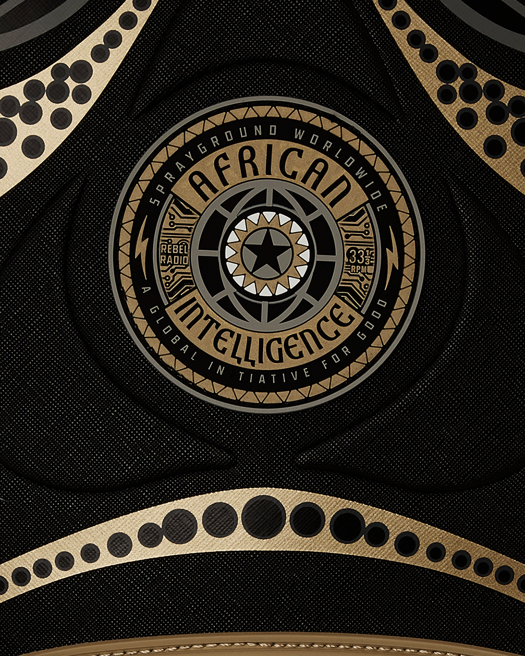 AI WONDERLAND GOLD AND BLACK DLXSV BACKPACK