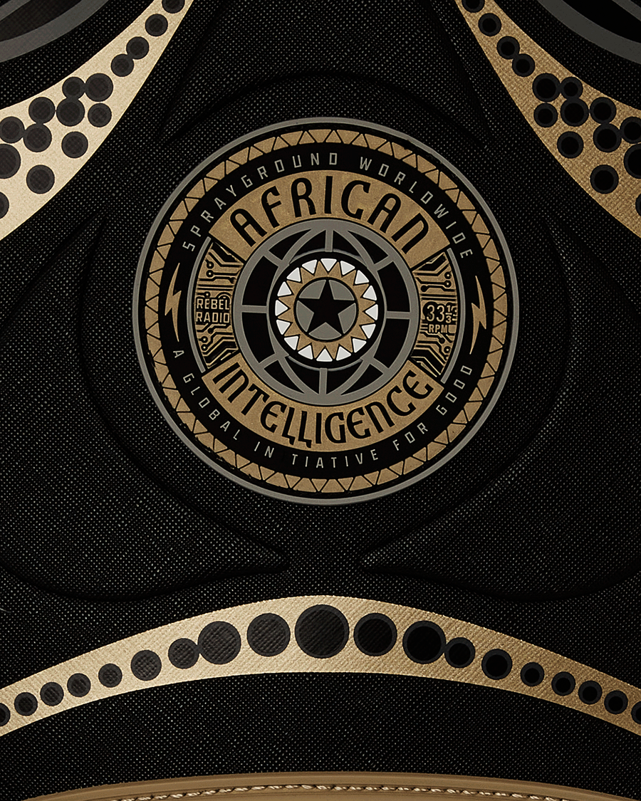 AI WONDERLAND GOLD AND BLACK DLXSV BACKPACK