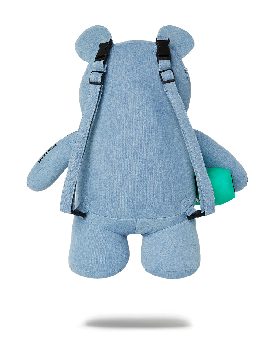 DENIM SHARK MONEYBEAR TEDDY BEAR BACKPACK