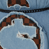 DENIM SHARK MONEYBEAR TEDDY BEAR BACKPACK