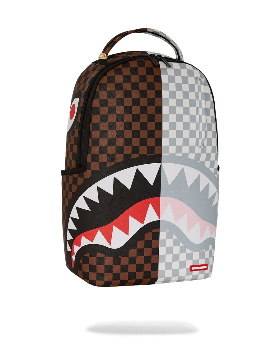 SPLIT BROWN AND CREAM CHECK DLXV BACKPACK