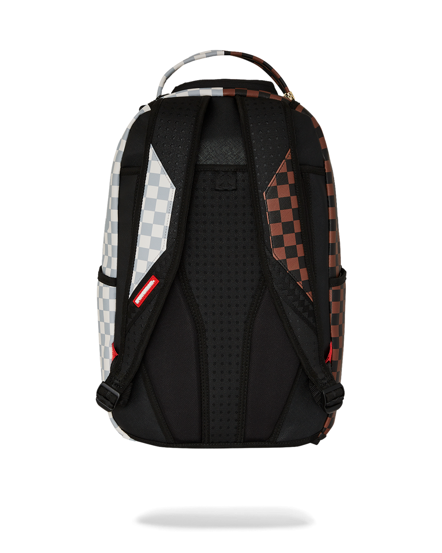 SPLIT BROWN AND CREAM CHECK DLXV BACKPACK